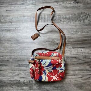 Relic Crossbody Bag Womens Small Red Blue Floral Canvas RLS8302 Summer Travel